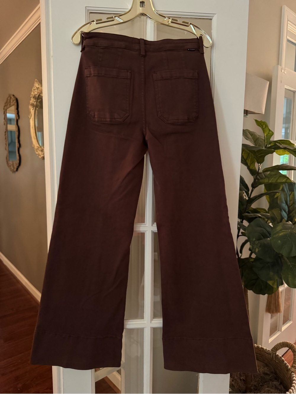 Risen Chocolate Brown Wide Leg Jeans - Picture 3 of 4
